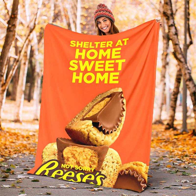 Reese‘S Peanut Flannel Blanket Soft All-Season Throw, Design for Camping, Car Travel, Hiking Sofa, Bed, Office Perfect Gift for Parties