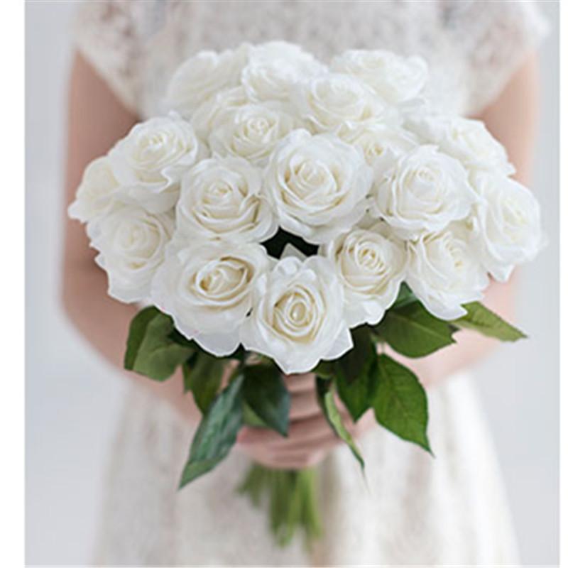 11pcs/Lot Fresh Rose Artificial Flowers Real Touch Rose Floral Home Decorations For Wedding Party Birthday Gifts