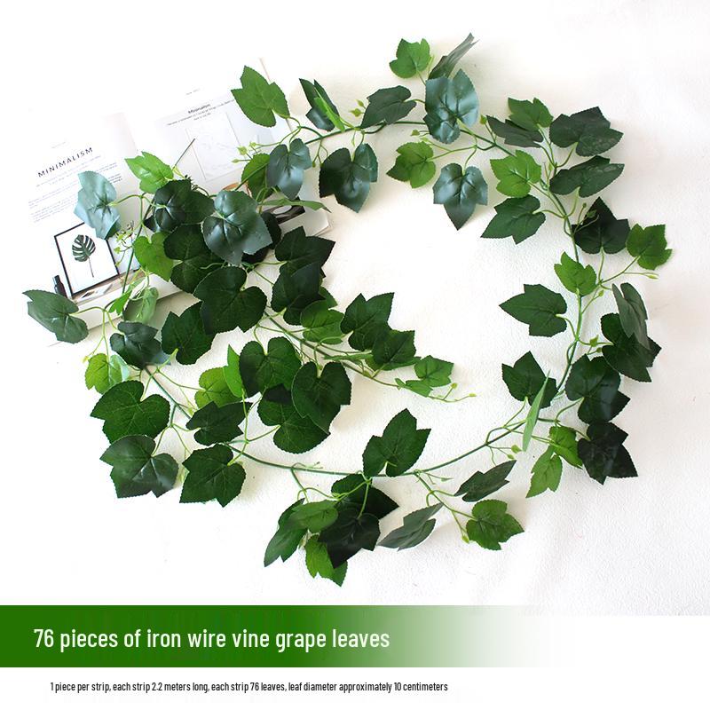 Rattan Pothos Artificial Leaf Vine for Indoor AC and Water Pipe Decoration