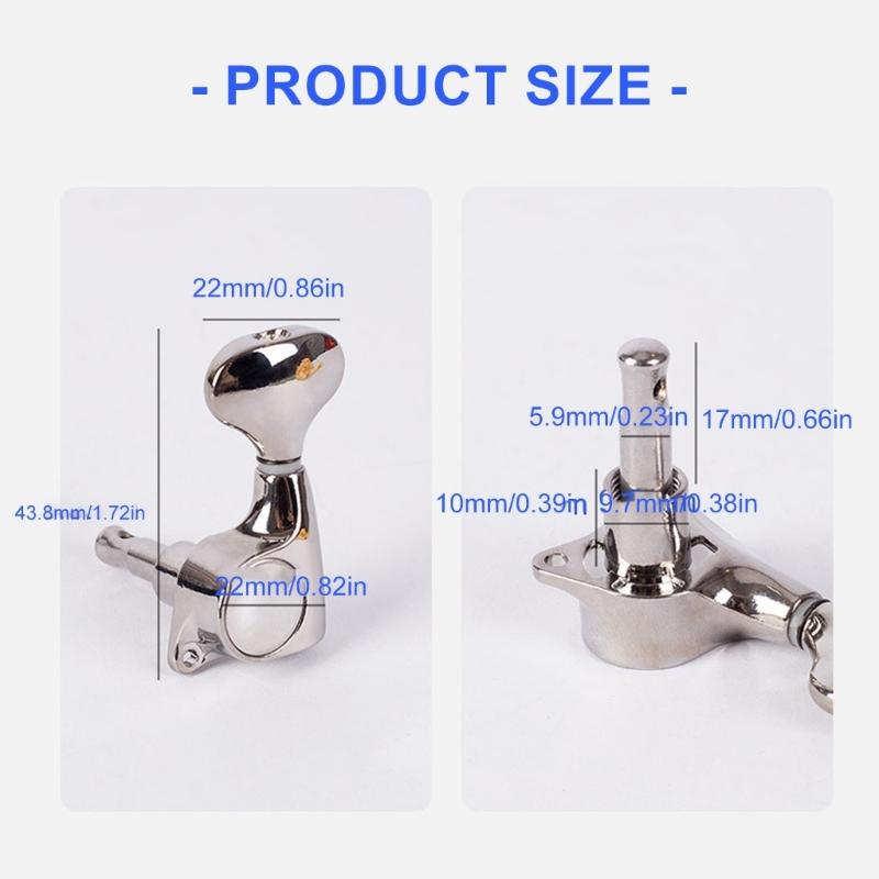 6pack Enclosed Guitar Tuning Pegs Electric Guitar Machine Head Metal Tuners for Easy Handling