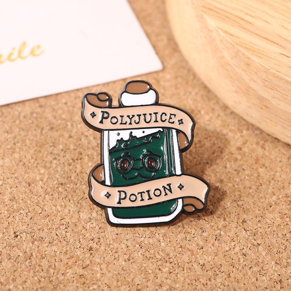 Cartoon Magic Medicine Bottle Fun Brooch Oil Drip Enamel Clothing Bag Decorative Brooch Badge