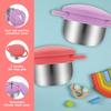 2 Pcs Portable Toddler Snack Cup Spill Proof Baby Snack Container with Removable Lid and Handle for Home Outdoor and Traveling