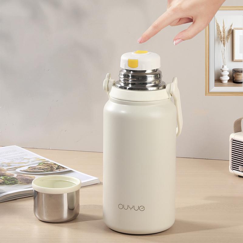 MeyJig Termosflaska med stor kapacitet Vakuumflaska Rostfritt stål Isolerad Termisk Vattenflaska 900ml