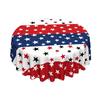 Round Tablecloth with Star Pattern Polyester Fabric for Dining Parties Events Reusable Decorative Covering for Home Kitchen