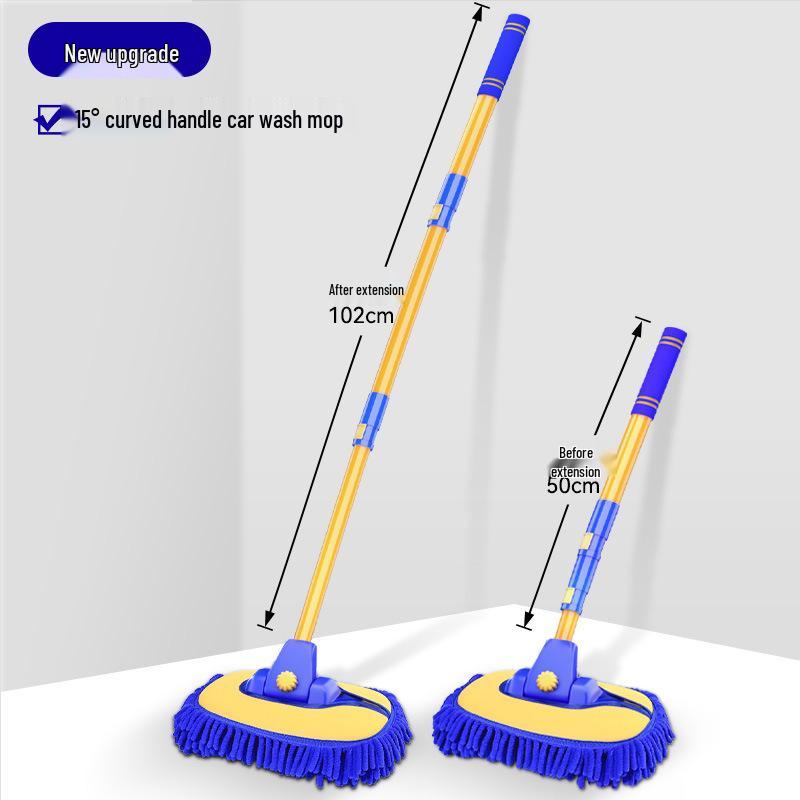 Retractable Bendable Car Wash Mop with Soft Anti-Scratch Bristles