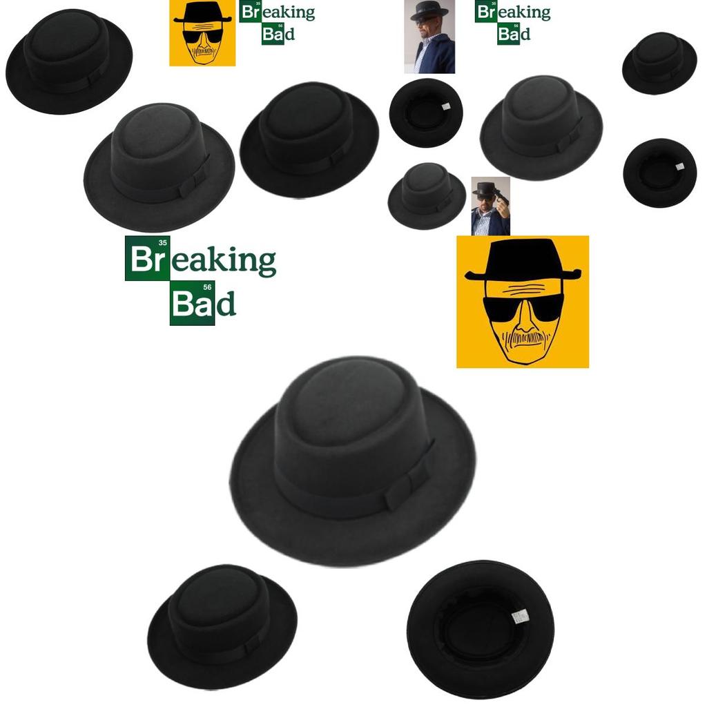 Breaking Bad Kapelusz Pork Pie Klasyczny Czarny Wełniany Kapelusz Męski