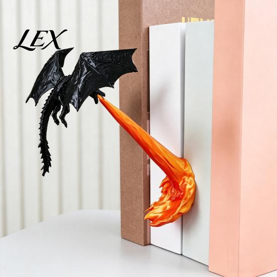 Dragon Figurine with Realistic Scale Texture Bookshelf Ornament, 3D Printed Fire-Breathing Dragon, Fantasy Flying Mysterious Room Accessories