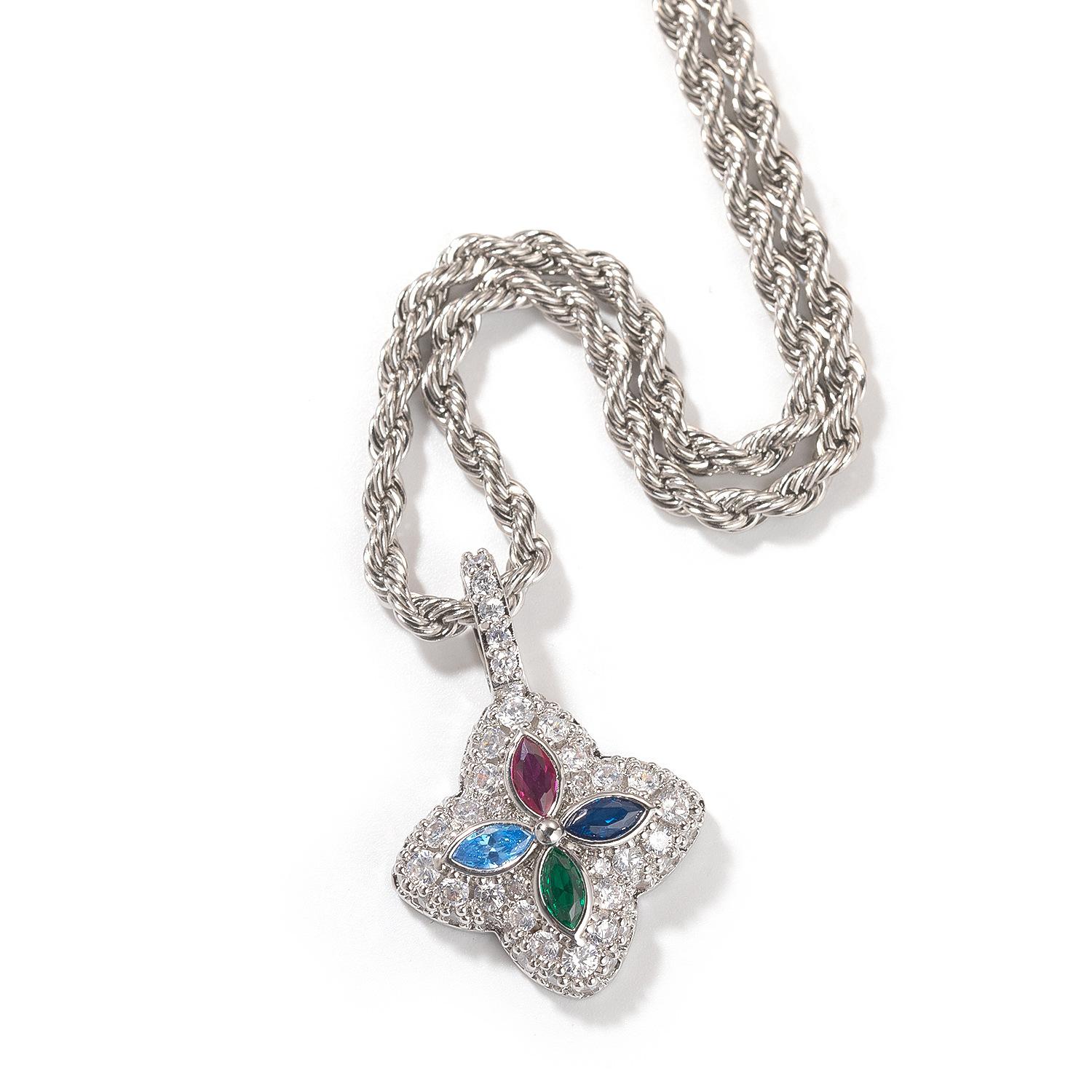 2026 Four-leaf Clover Pendant Versatile Sweater Necklace Delicate Color Four-leaf Clover Necklace Women 3MM+60CM