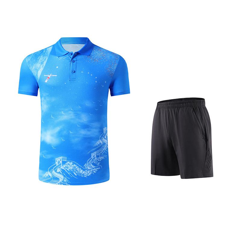 Men's & Women's Breathable Sports Polo Shirt & Shorts Set for Badminton, Table Tennis, & Dance