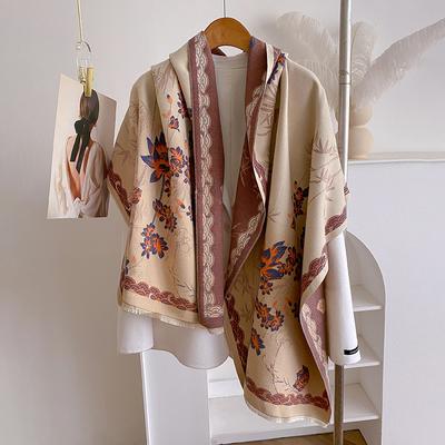 Sweet And Elegant, Literary And Artistic, Bamboo Shadow, Dark Fragrance, Light National Style Scarf, Women'S Double-Sided Double Wearing Shawl