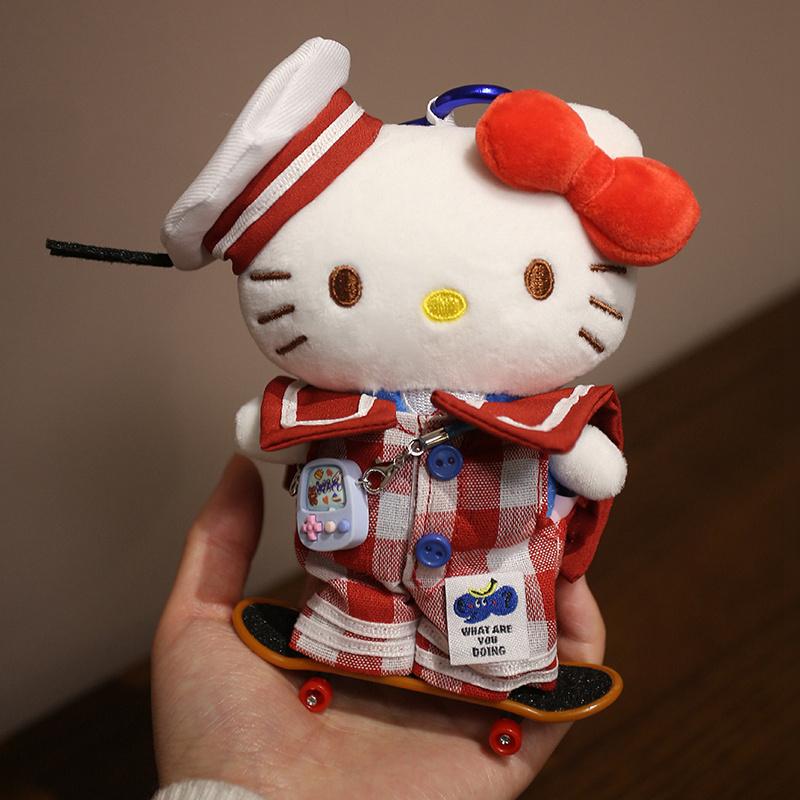 Hellokitty Plush Toys 15Cm Kitty Cat Stuffed Pendant Keychain Kawaii Toys Hobbies Collection Decor Toys Adorably Birthday Gifts
