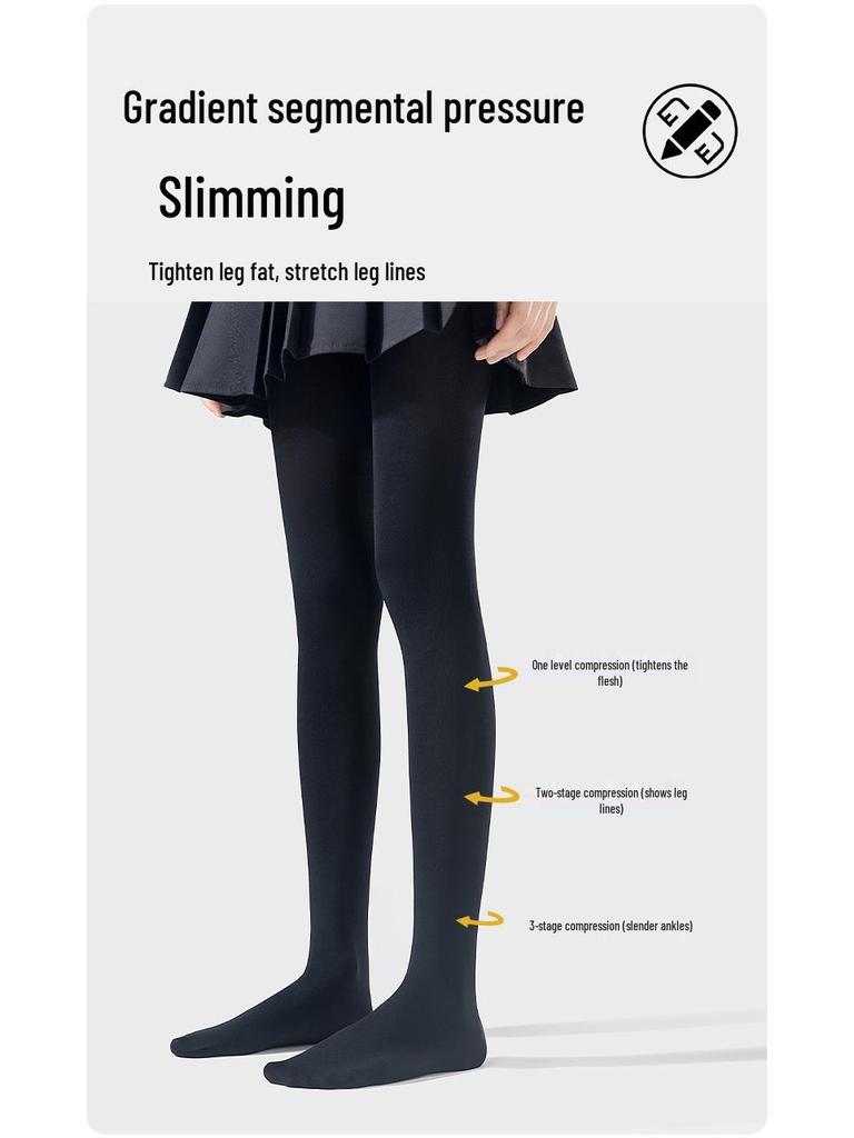 Black Polka Dot Cotton Pantyhose with Heel - Slimming Base Leggings Socks