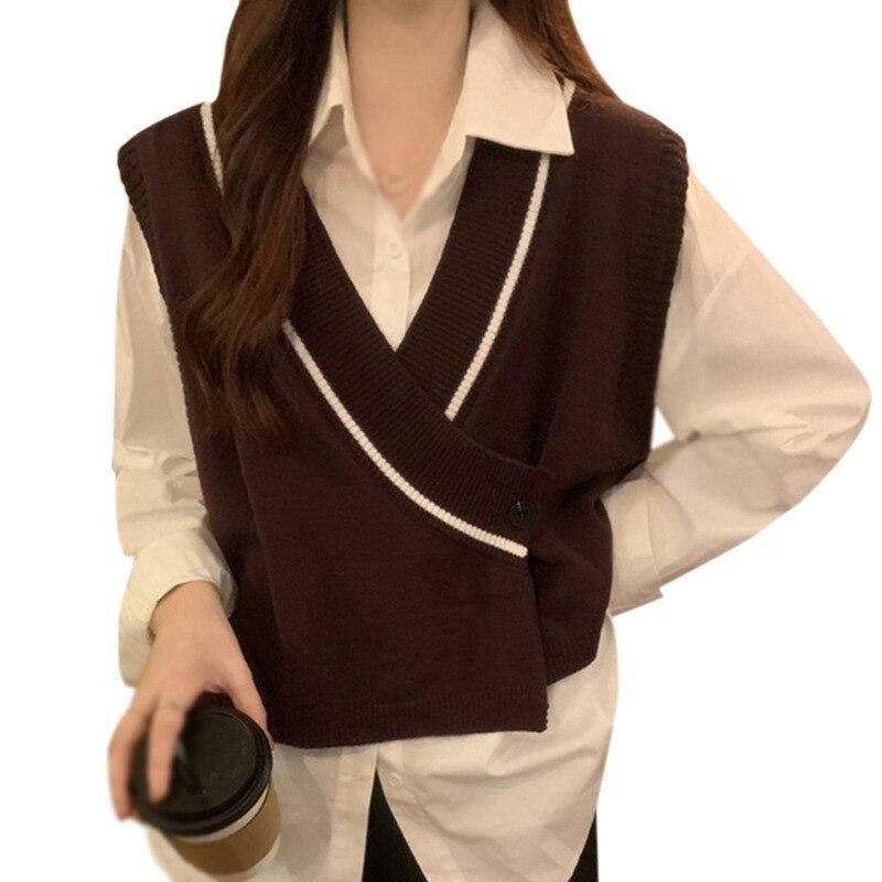Sweater Vest for Women V Neck Sleeveless Top Pullover Knitwear Top Loose Fit Women Clothing