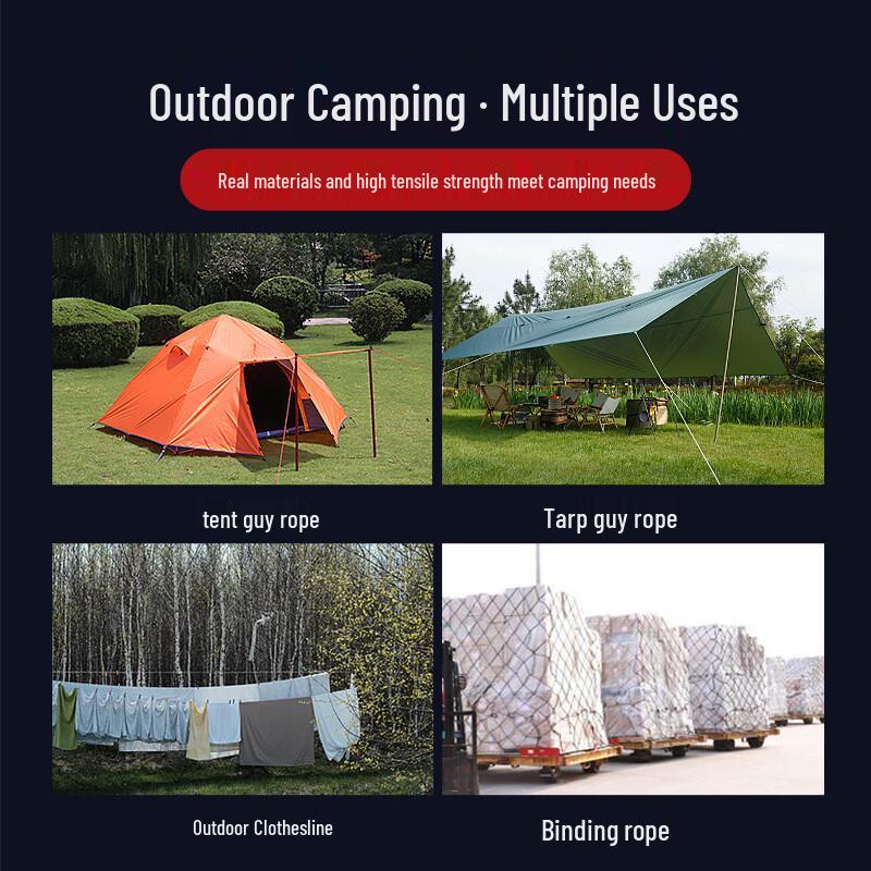 Yunpo Outdoor Reflective Guy Line Rope for Tents & Tarps, 5mm X 50m