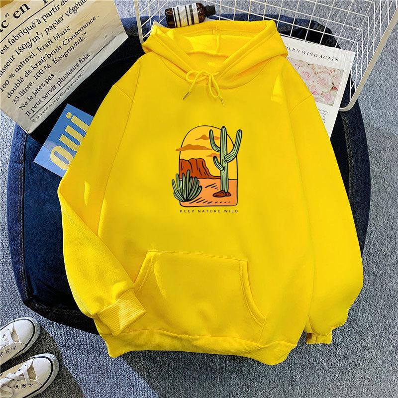 Women's Fleece Hoodie Hooded Top for Autumn and Winter Ladies Pattern Print Long Sleeve Pullover Sweatshirt