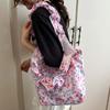 Nylon Bow Tote Bag Bowknot Fresh Lace Handbag Elegant Floral Pleated Shoulder Bag  Girls