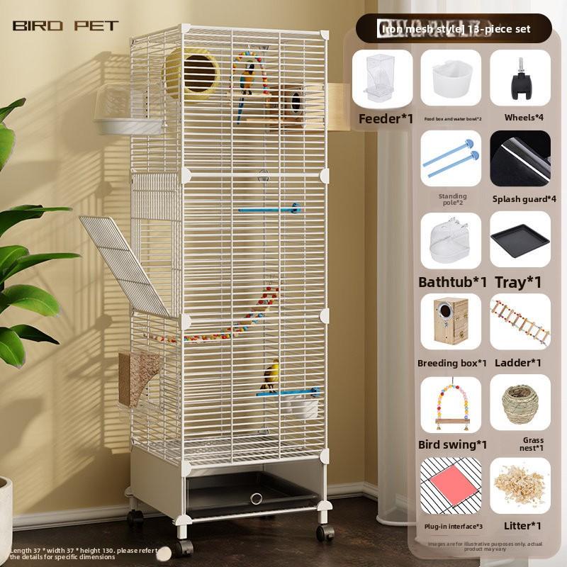 Extra Large Bird Cage with Anti Escape Feature for Parrots Budgies Cockatiels Lovebirds Luxury Villa Style with Breeding Box