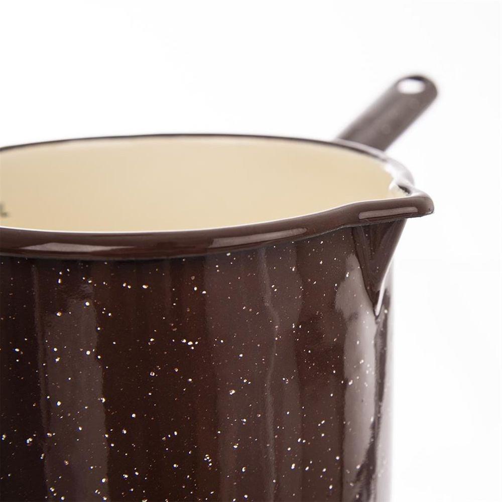 Enameled Saucepan Pot with Long Handle Traditional 12 Cm 1.2L
