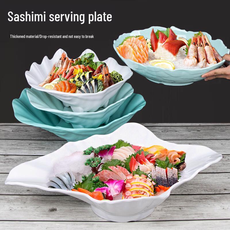 JINMEILI Muschelförmige Melamin-Meeresfrüchte-Sashimi-Platte