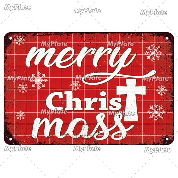 [MyPlate] Christmas Metal Sign Vintage Tin Sign Bar Decorative Plaque Home Decor Bar Wall Sticker Party Poster Gift