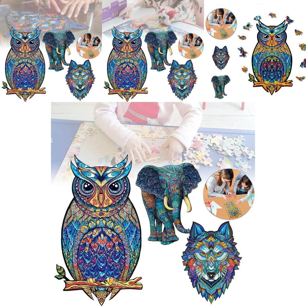 Unique Adult Wooden Puzzle With Intricate Animal Shapes Perfect For Stress Relief