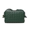 Womens Small Square Leather Crossbody Bag With Woven Detail Soft Genuine Cowhide Shoulder Phone Camera Daily Use