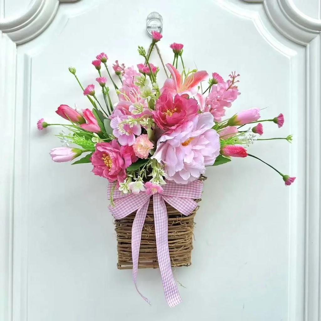 2025 New 2025 New Spring Wreath Simulation Garland Plant Door Hanging Home Hanging Basket Decoration