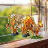 Highland Cow Butterfly Suncatcher Decoration Indoor Outdoor Garden Yard Window Wall Hanging 2D Acrylic Stained Glass Ornament