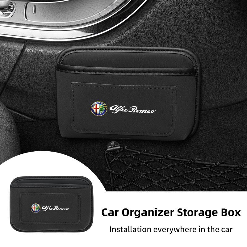 Self Adhesive Car Side Door Storage Pocket Sticky Organizer Bag For Alfa Romeo Giulietta GT 159 147 156 Mito Brera Giulia Spider kjn456