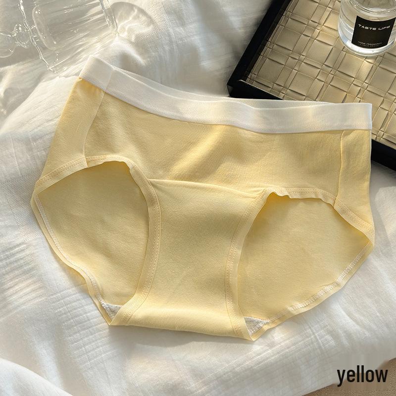 7A Antibacterial Cotton Women's Breathable Color Block Extended Crotch Underwear – Comfortable and Simple Design for Girls
