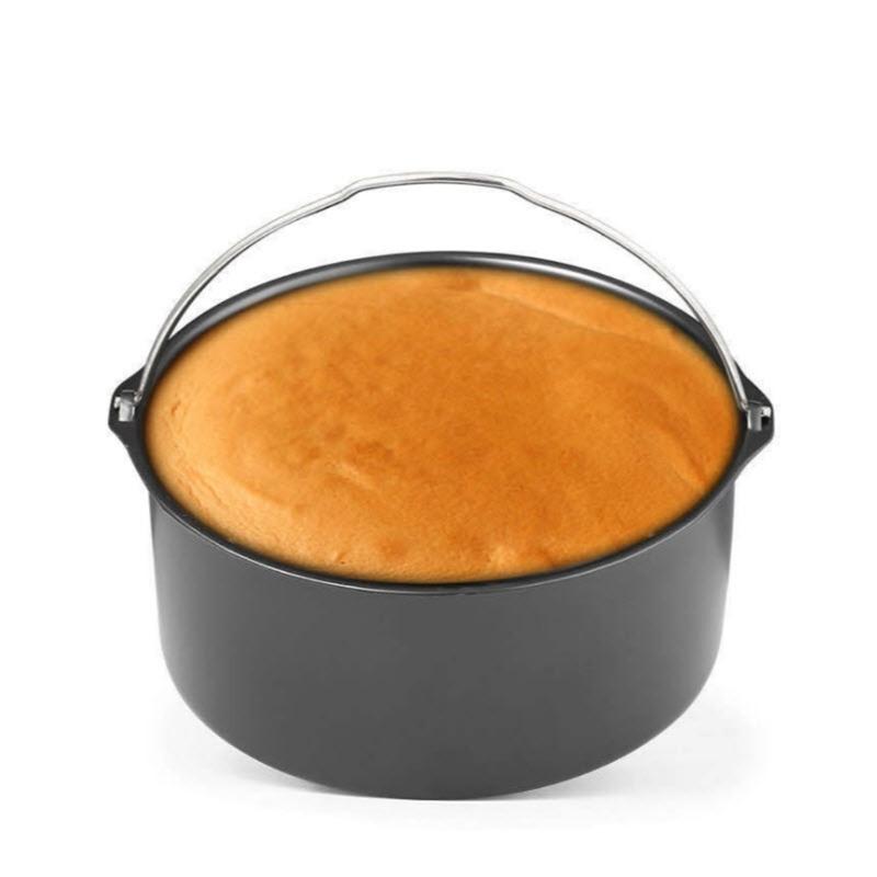 Heißluftfritteusen-Pads Heißluftfritteusen-Schale Backfolien Metall-Lebensmittelkorb Herausnehmbarer Innenkorb Geeignet für 3,5QT Heißluftfritteusen