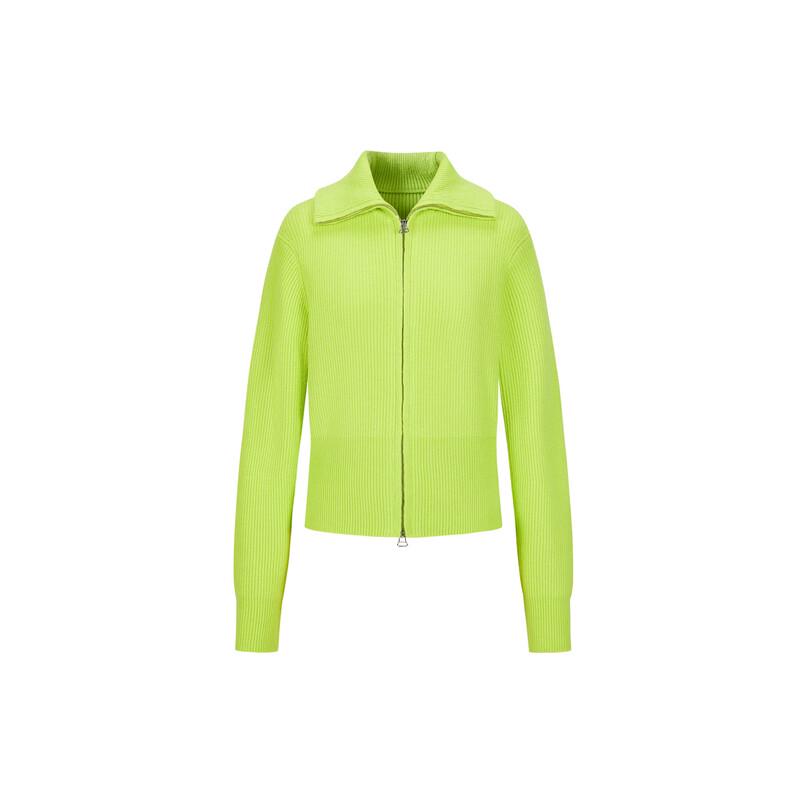 Elva' Island Women's Lapel Long Sleeve Knit Short Top