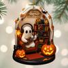 Halloween Geist Kürbis Hängende Dekoration Acryl Geist Lesen Kochen Malen Ornament für Baum Zimmer Dekor