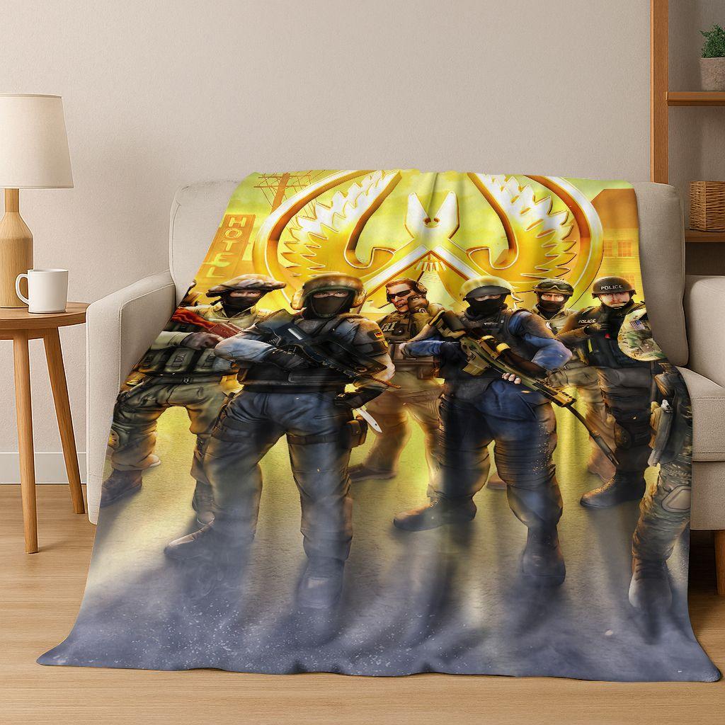 26 Style CS GO Game Counter Strike Gamer Flannel Blanket,Warm and Cozy Soft Throw Blanket for Home Bedroom Bed Sofa Cover Gift