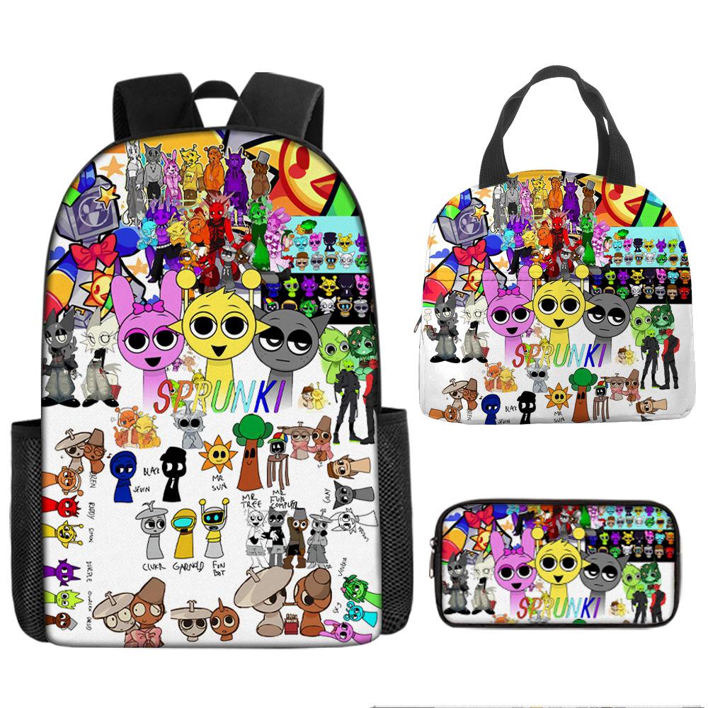 Rhythm Box Children's School Bag 1 piece minimum order new sprunki printed large-capacity campus student backpack