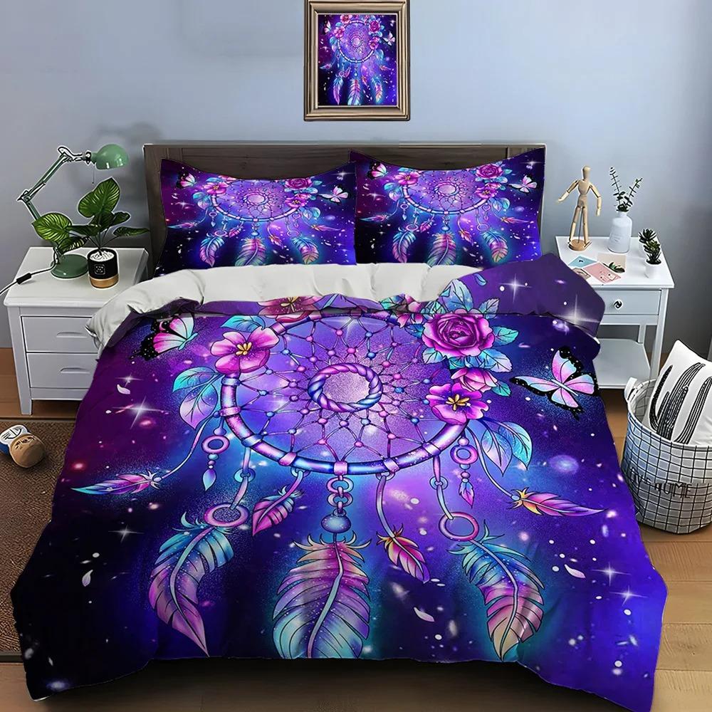 Fantasy Dream Catcher Print Bedding Set Duvet Cover 1 Duvet Cover 1/2 Pillowcases Adult and Kids Bedding Set Luxury