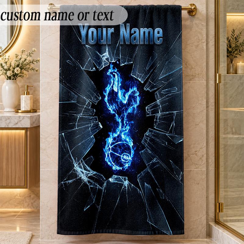 Beach TowelTottenham Hotspur FC Custom Name Text Personalized Soft Towel for Beach Pool Indoor Home Decor Gift