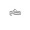 Retro Stylish S925 Sterling Silver Twist Knot Adjustable Ring with Double Circle Design