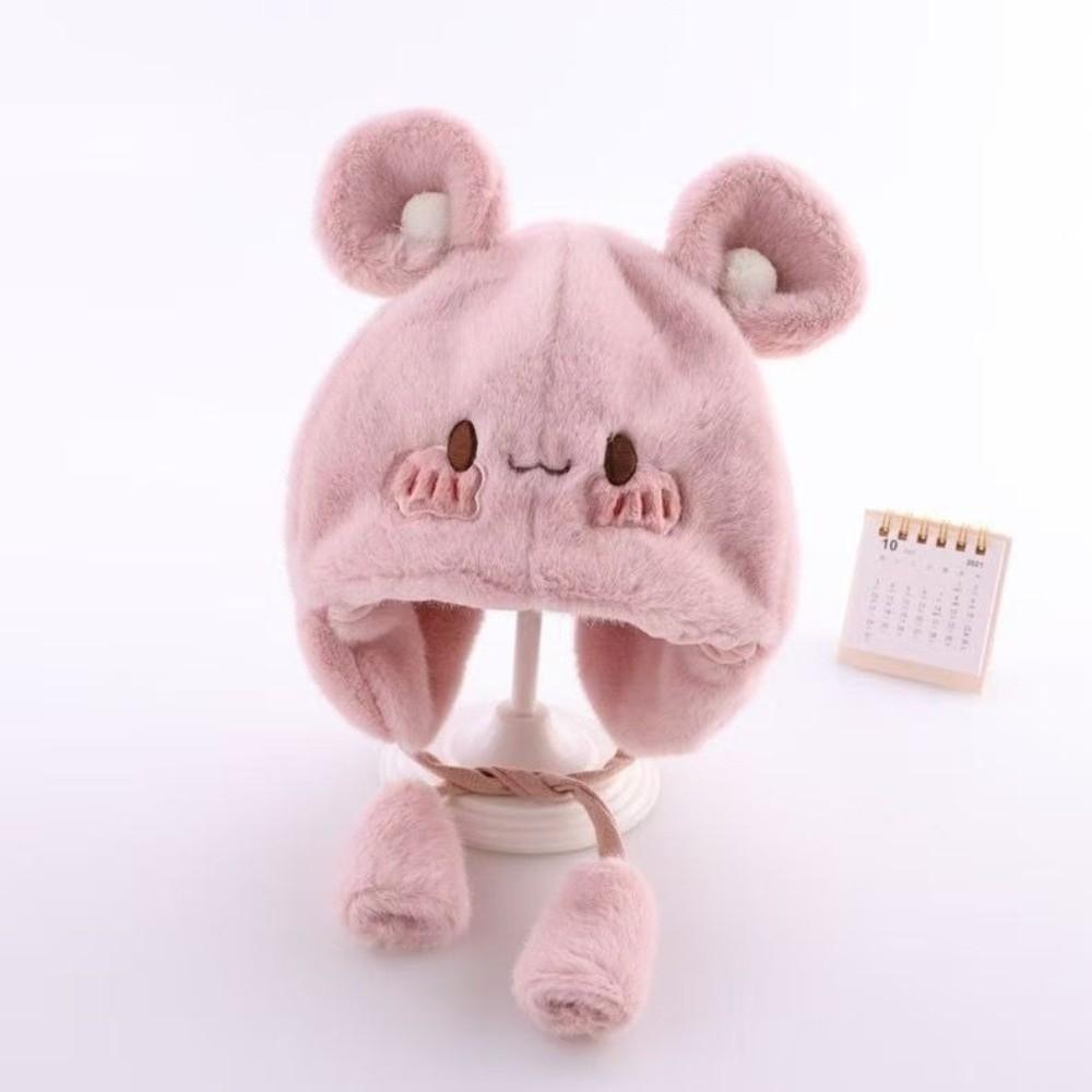 Plush Beanie Cap Thickened Ear Protection Hat Cute Winter Baby Hat  for Children