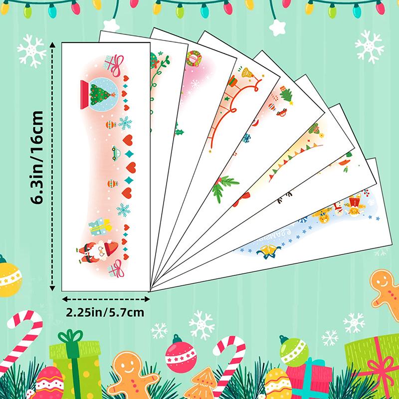 Cute Christmas Snowman Face Stickers Corner Of Eyes Temporary Body Art Tattoos Self Adhesive Sweet Colorful Party Accessories