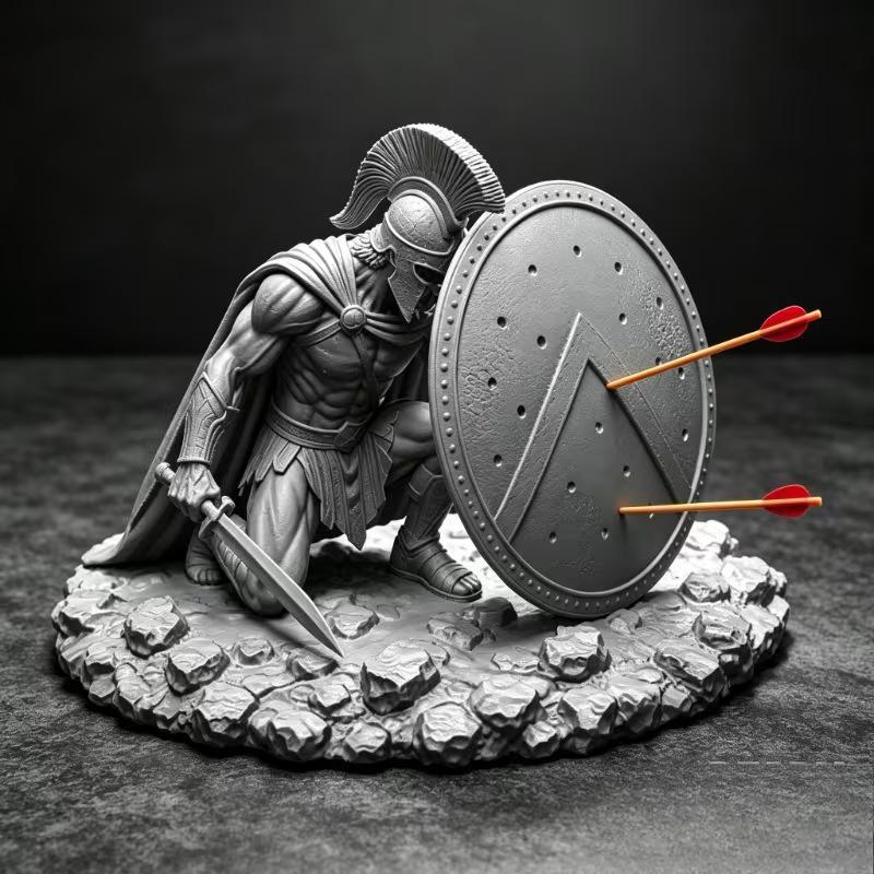 Spartan Warrior Statue Toothpick Holder Creative Greek Figurine Resin Desktop Decor for History Collectors Home Gift