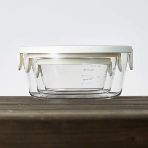 HARIO Heat-resistant Glass Storage Container White Made in Japan SYTN-2518-OW Set of 3