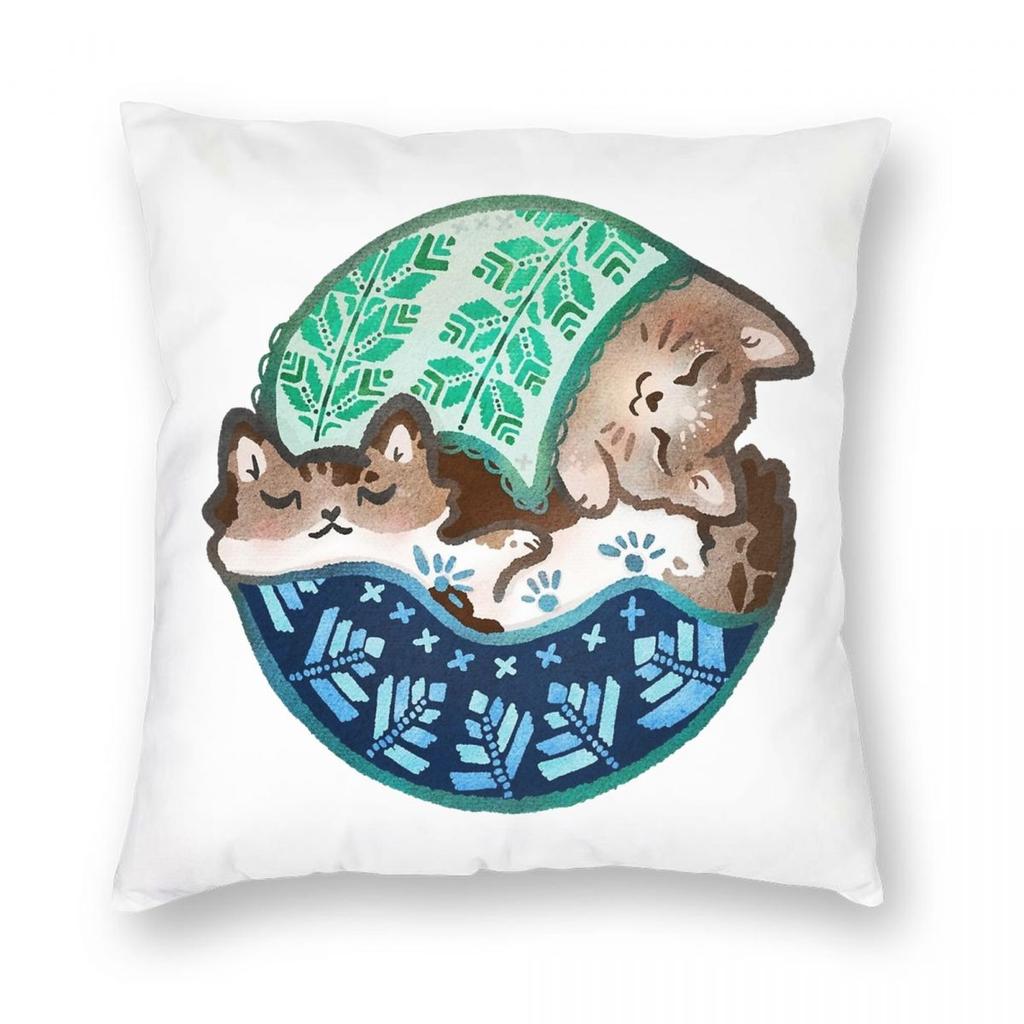 Cute Cat Wearing The Keffiyeh Pillowcase Soft Fabric Cushion Cover Gift Throw Pillow Case Cover Home Zipper 45*45cm