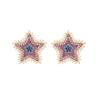 European and American color sweet star earrings Christmas inlaid zirconium flower design earrings fashion silver needle earrings