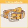 Style Pu Leather Belt With Starry Compass Buckle For Casual Youth Fashion