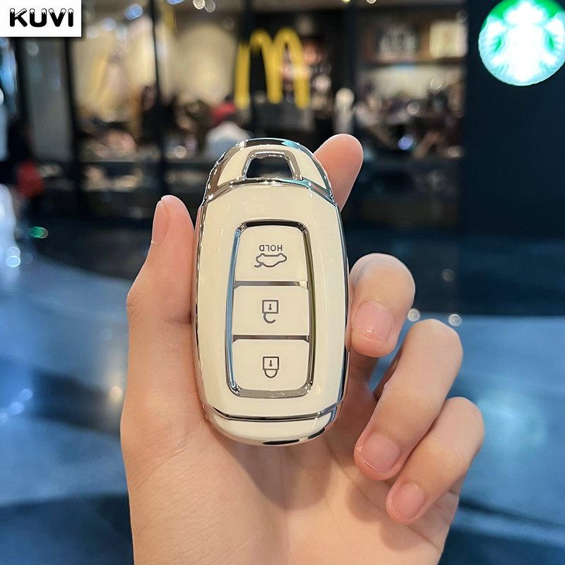 

Tpu Car Smart Key Case Cover Shell Fob Keychain For Hyundai Santa I30 Ix35 Encino Kona Solaris Azera Grandeur Elantra Accent Fe