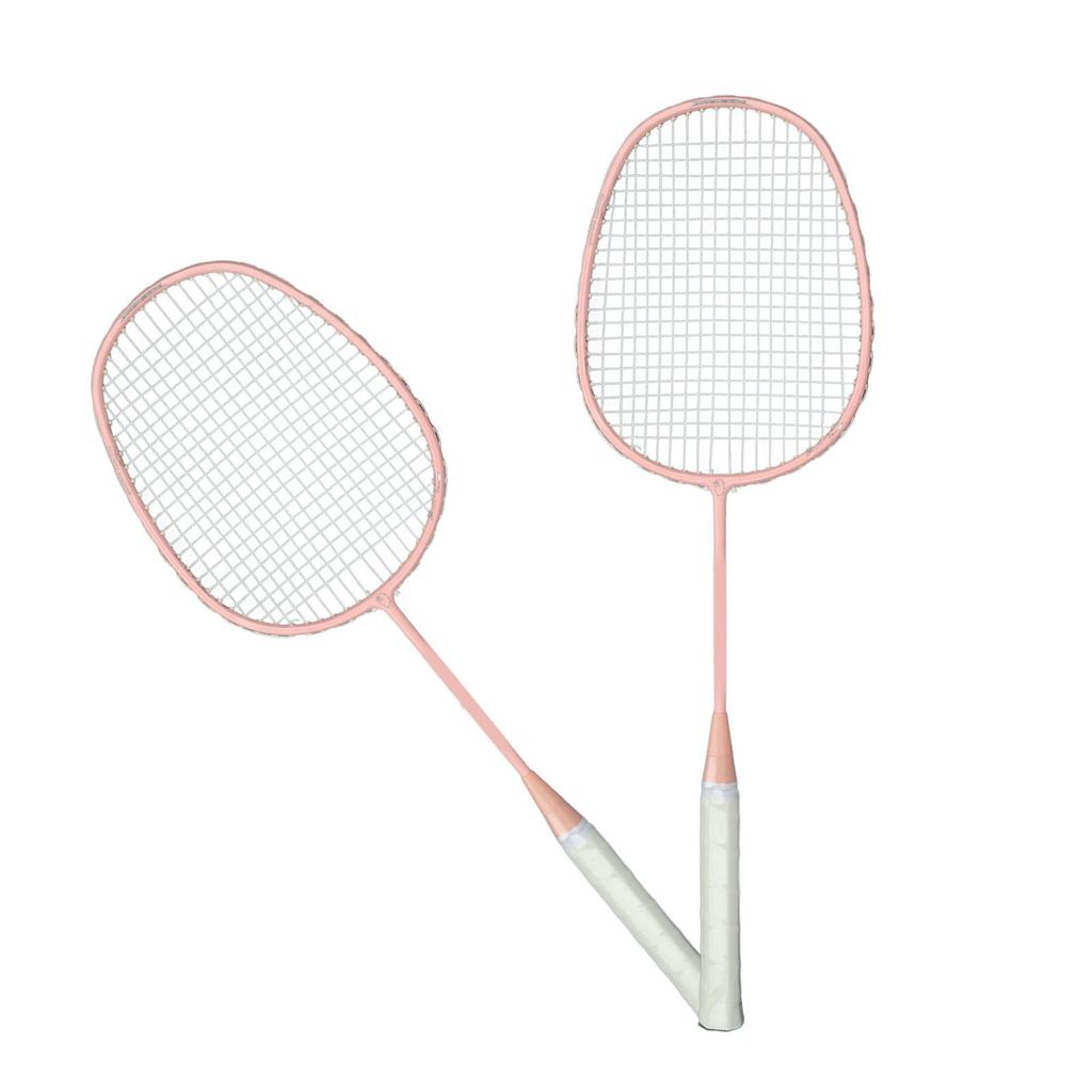 Sports Straight Beat Badminton Racket with Anti Skid Handle Glassy Carbon Alloy Double Badminton Racket for Boys Girls