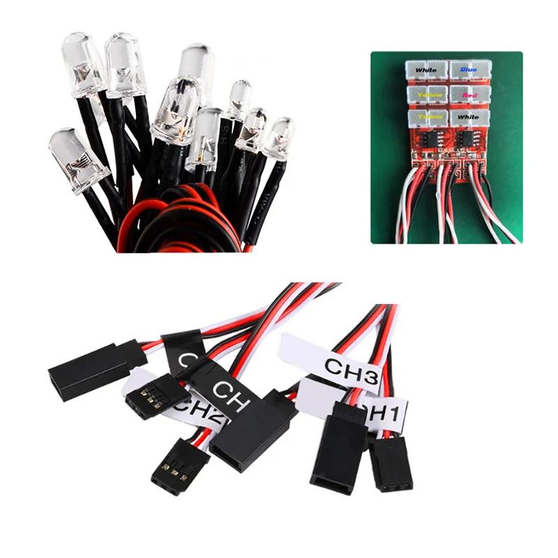 Simulation Flash Light 12 LED Lighting Kit Steering Brake Yokomo Tamiya HSP HPI AXIAL RC4WD TRX for 1/10 Scale Models RC Car