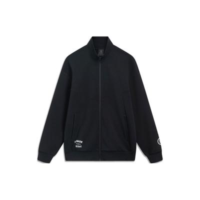 Li Ning Wade Series Solid Color Stand Collar Zip-Up Sweatshirt Men Sweatshirt Black AWDT495-1