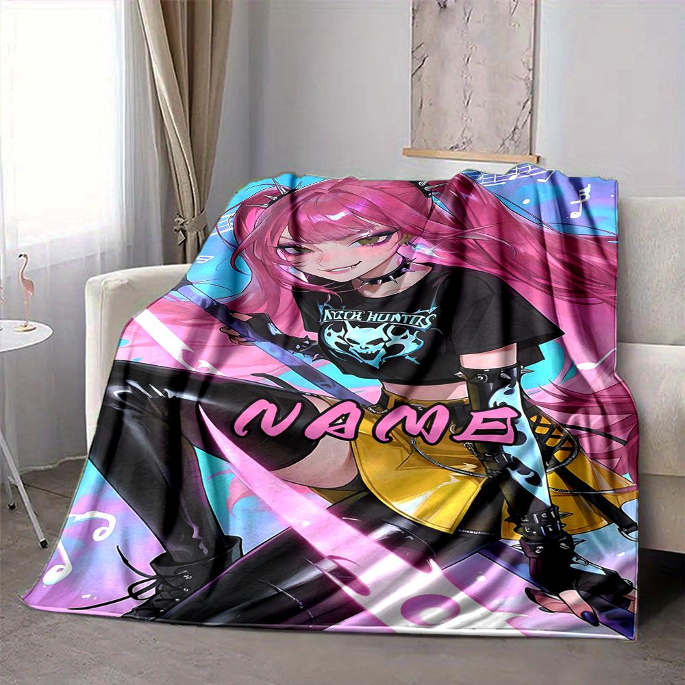 Custom 1pc Powerful Female Fighter Blanket, Soft And Comfortable Blanket, Casual Warm, Camping Travel Blanket, Birthday Gift Q912138